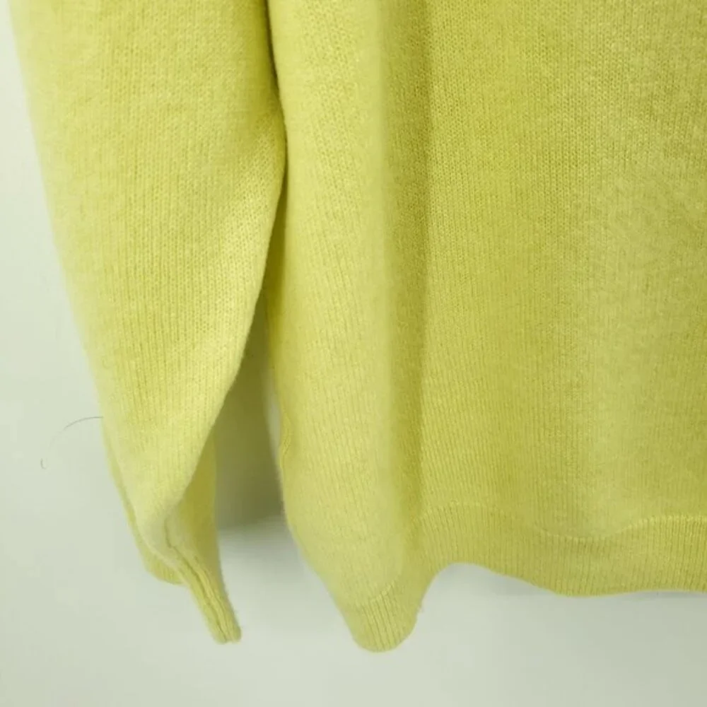 Anthropologie Saturday/Sunday Daphne Cashmere Pullover Sweater M Neon Yellow